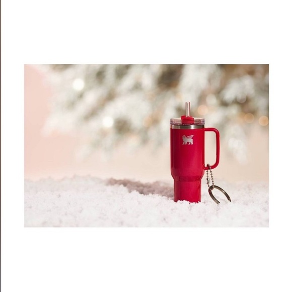 STANLEY x  E.L.F MINI QUENCHER ORNAMENT KEYCHAIN RED DELICIOUS NIB Limited edit - Picture 9 of 9